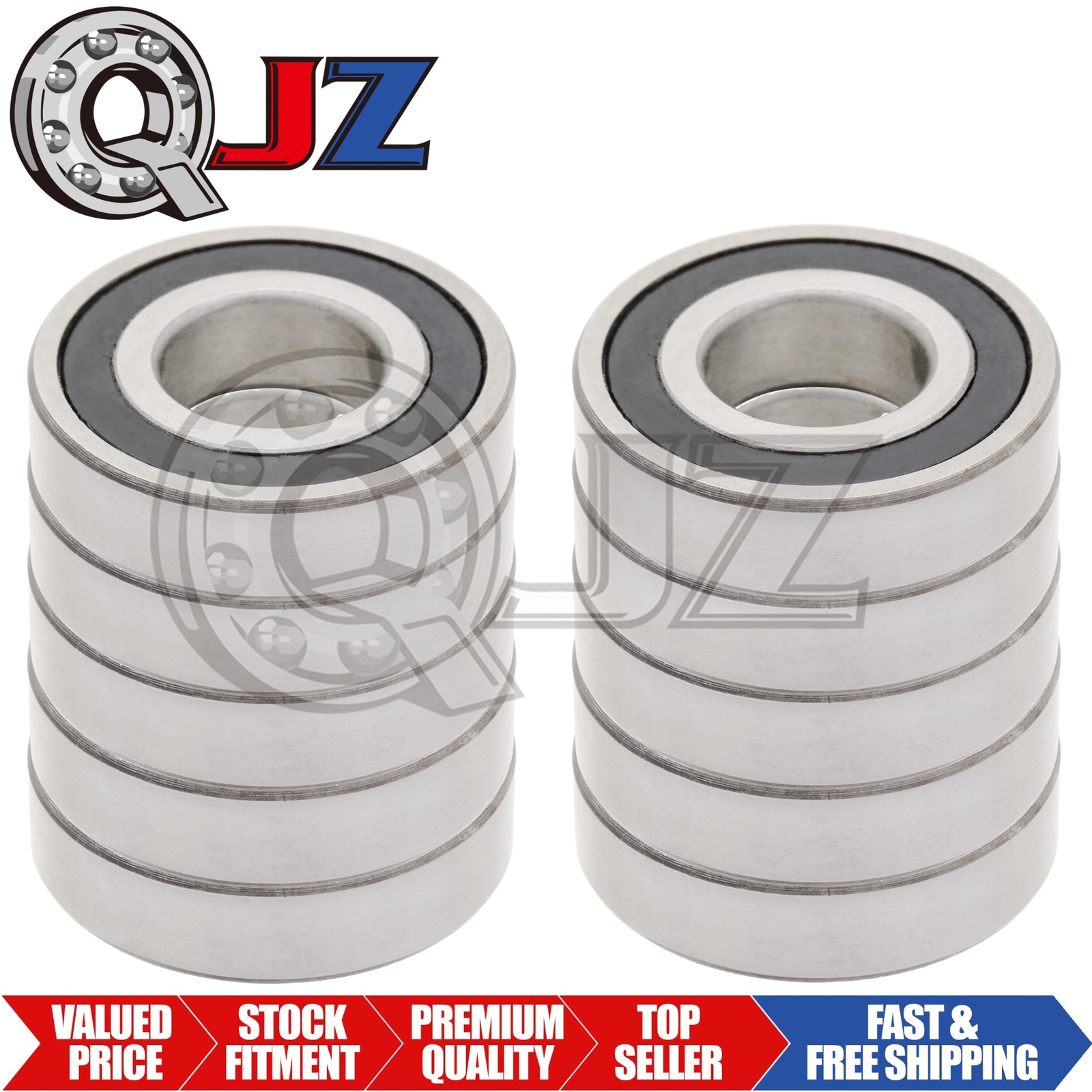 [10-Packs] R14-2RS Radial/Deep Groove Bearing [0.875″ ID x 1.875″ OD x 0.50″ W]