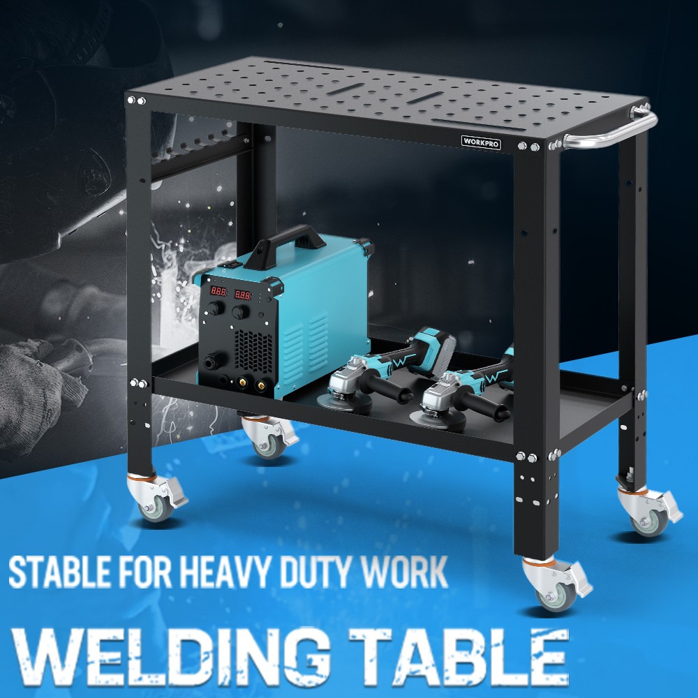WORKPRO 36″×18″ Welding Table 1200 lbs Load Capacity 5/8″ Hole Welding Workbench