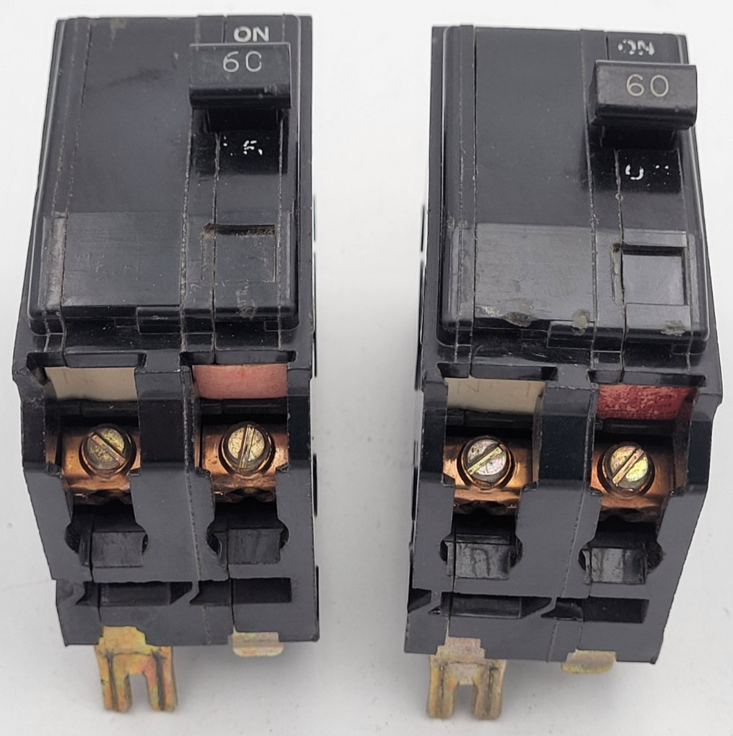Square D QO260 60 A 2-Pole Long Foot Plug-On 120/240V Circuit Breaker USED