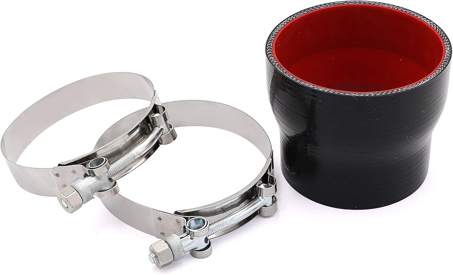 3Inch to 3-1/2Inch Inch Black Silicone Reducer Coupler 4 Layers of Polyester Rei