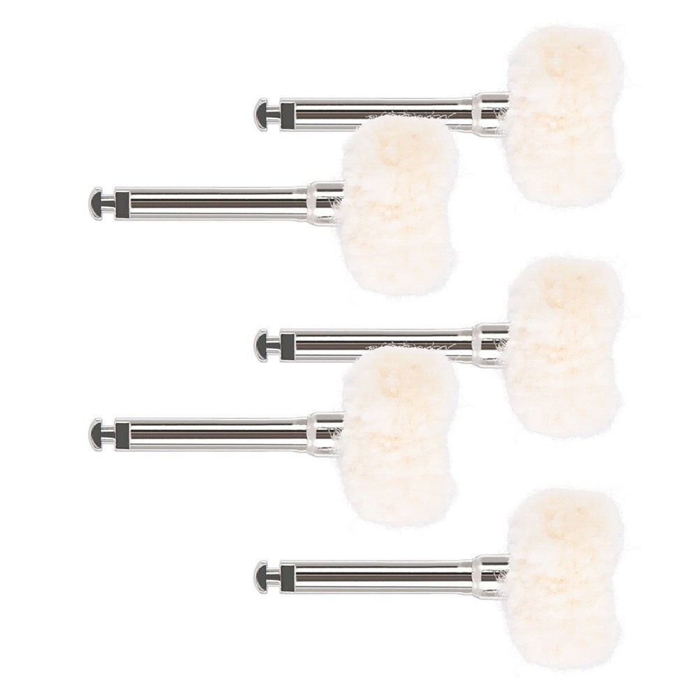 5Pc Cotton Dental Polishing Brush Wheel RA2.35mm Contra Angle RA Latch Type NEW