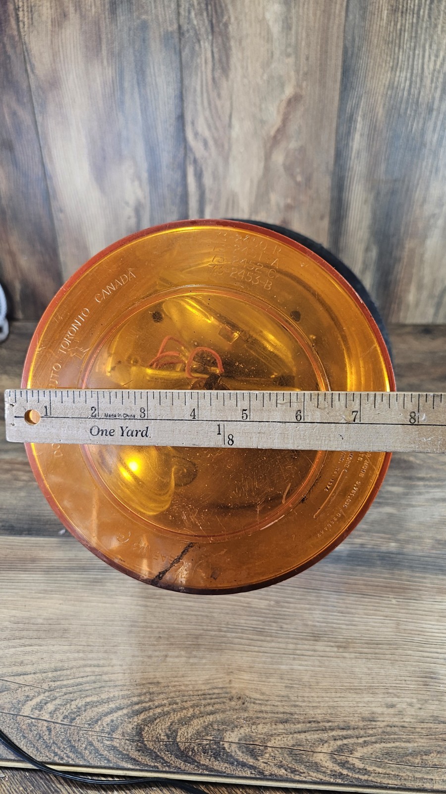Dominion Auto Amber Rotating Emergency Beacon Light SAE W3-72