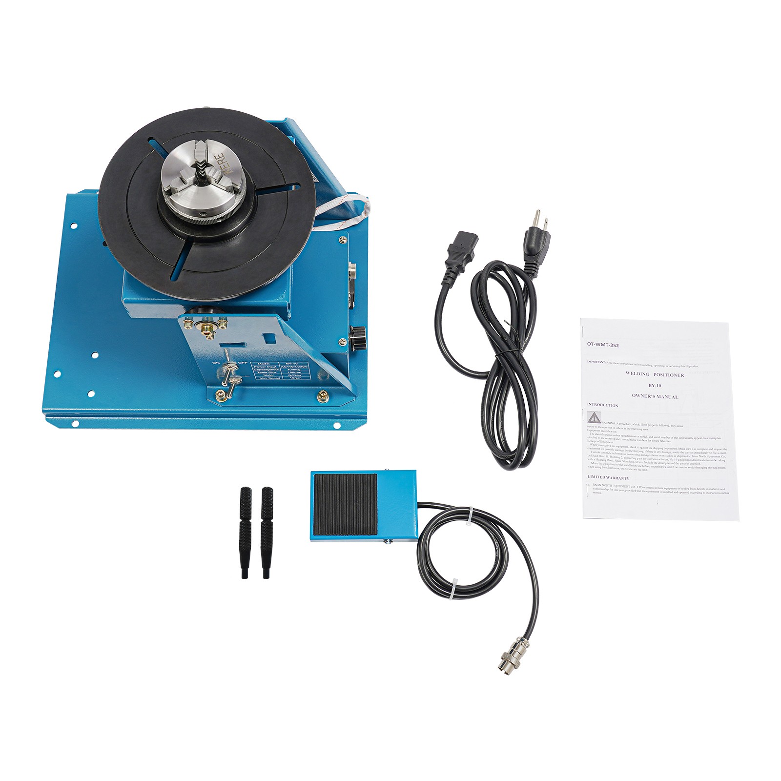 Small Workpieces Rotary Welding Positioner Turntable Table Blue 10W DC24V AC110V