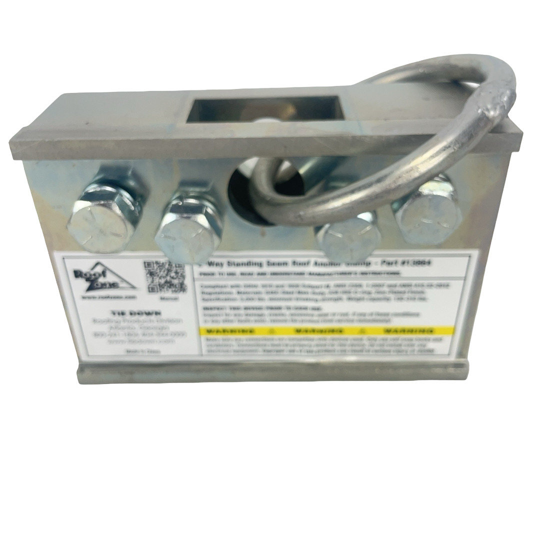 Roof Zone 13864 2-Way Standing Seam Roof Anchor Clamp Safety Fall Protection
