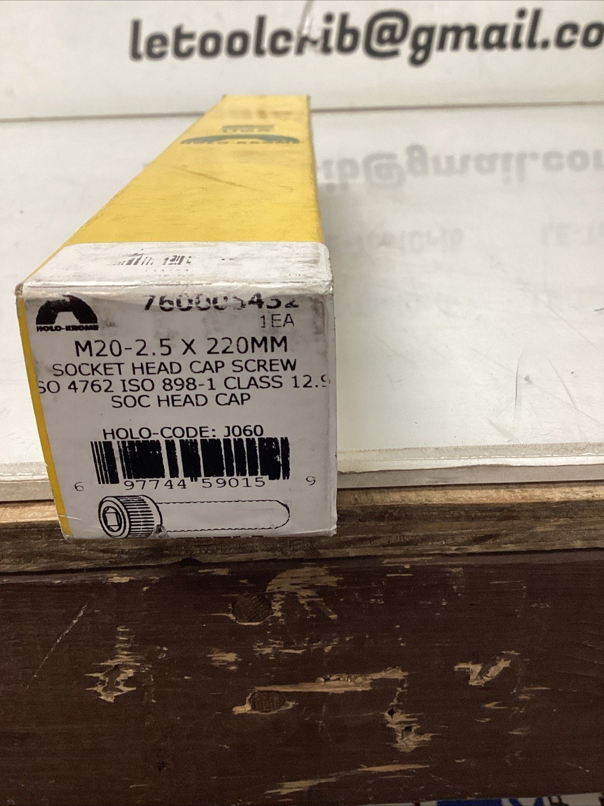 HOLO-KROME M20-2.5 x 220mm Socket Head Cap Screw ISO 4762 Alloy Steel S-666