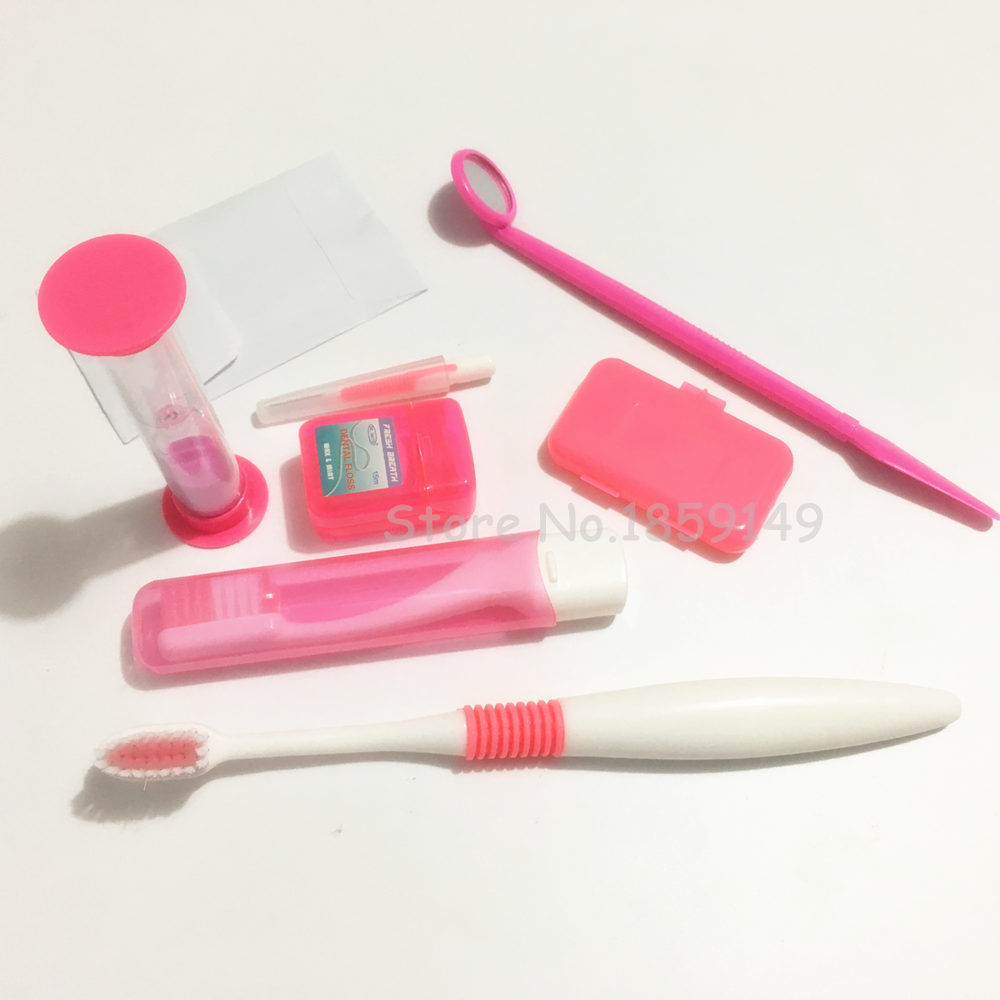4 Sets Dental Care Toothbrush Kit Orthodontic Teeth Clean Floss Wax Mirror