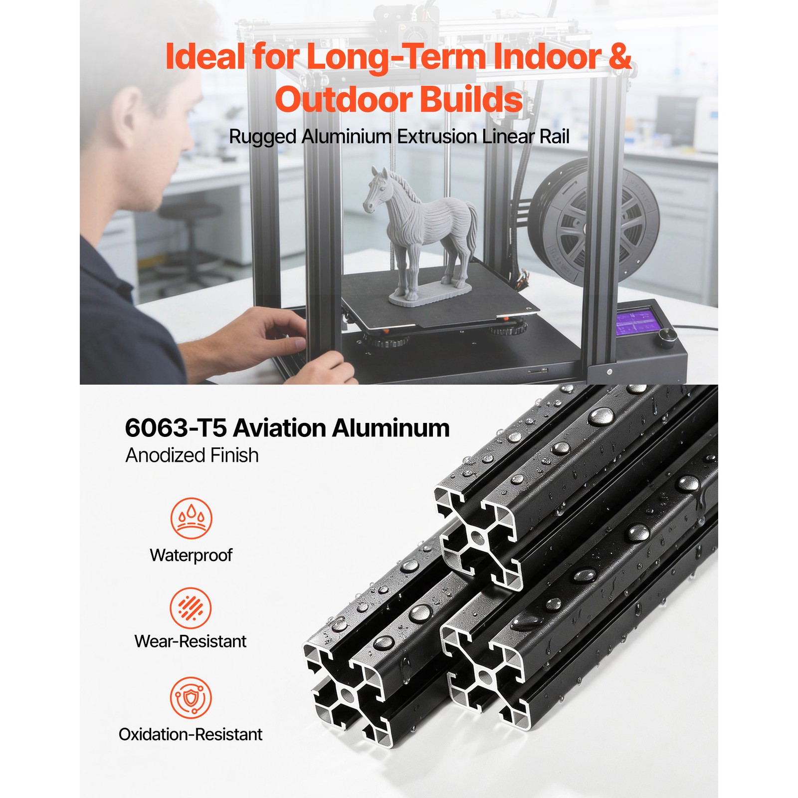 Uimoso 4PCS 4040 Aluminum Extrusion 78.74″ 2000 mm T Slot Anodized Linear Rail