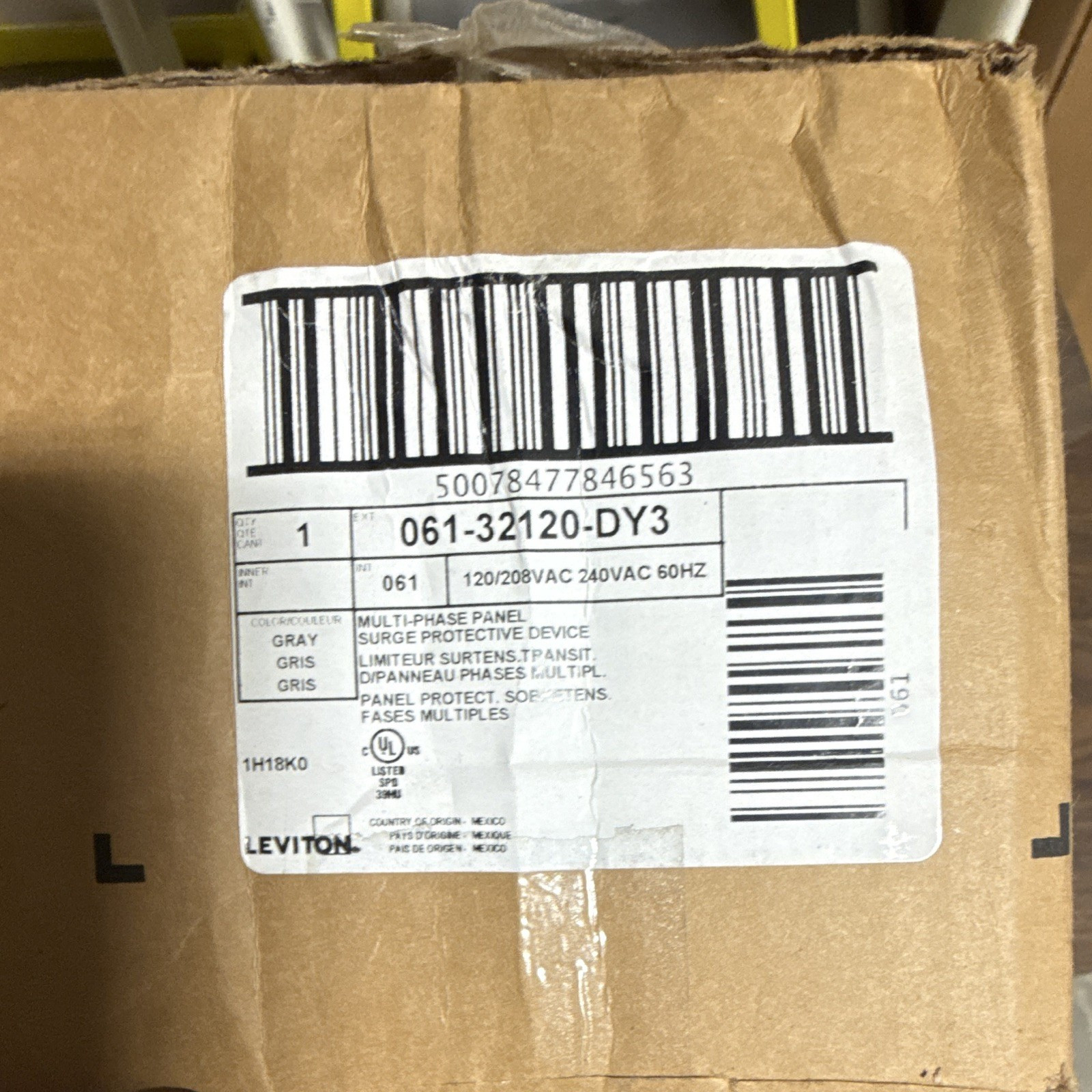 Leviton 32120-DY3 Surge Protective Device 201-250V 31-40A Gray 1 Pack