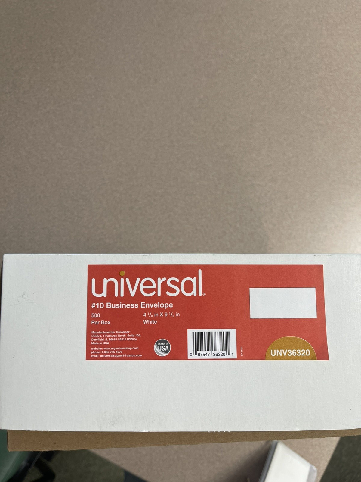 Universal UNV36105 4.25 x 9.63 in. No.10 Business White Envelope