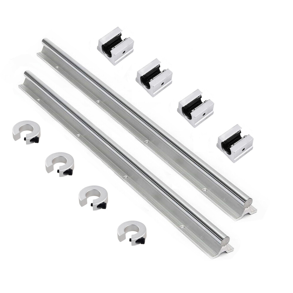 SBR12/16/20/25 Linear Rail+4PCS SBR12/16/20/25UU+4PCS Rail Shaft Stop Collar CNC