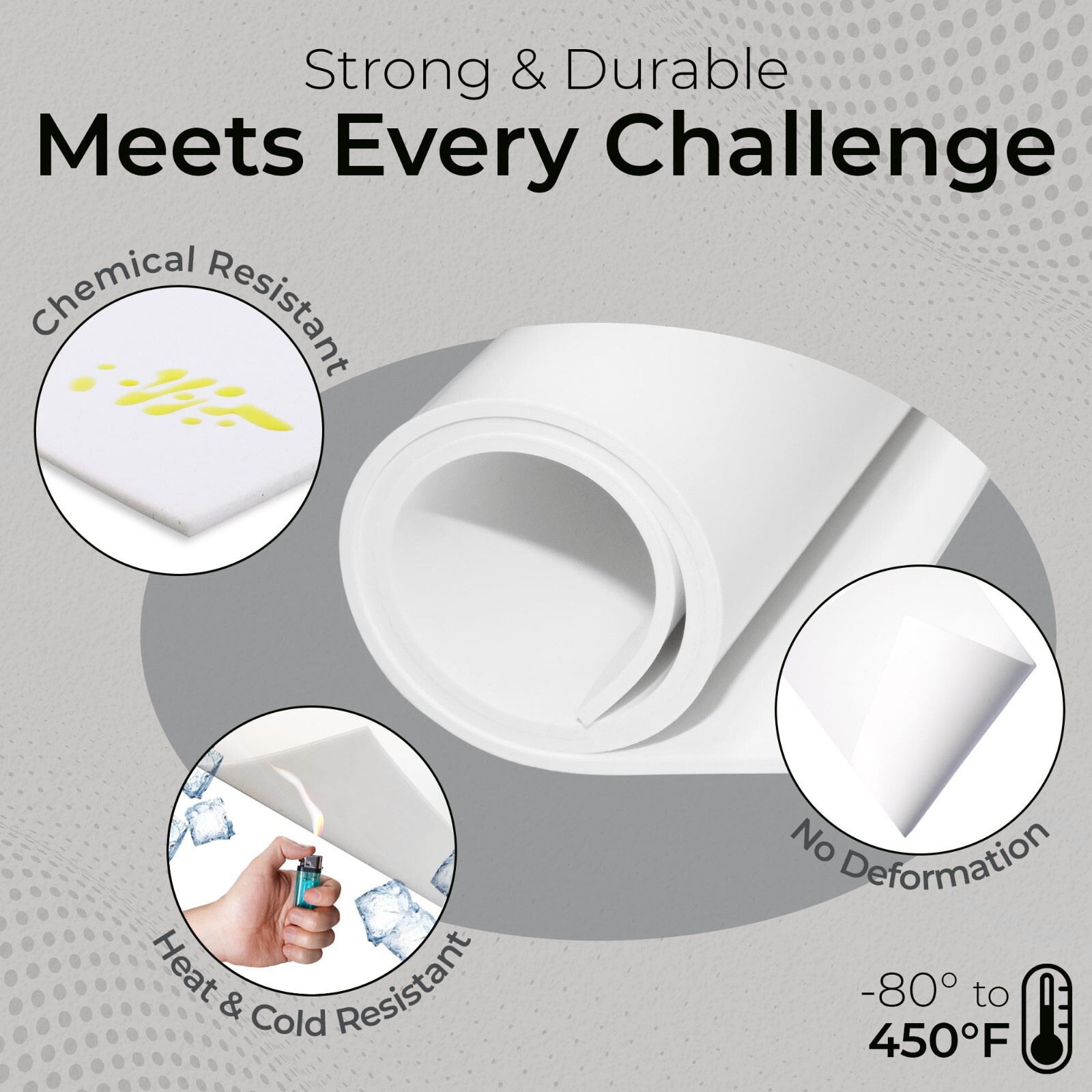 FDA White Silicone Rubber Sheet, 60A 1/16 x 9 x 12″ Food Grade Gasket Material