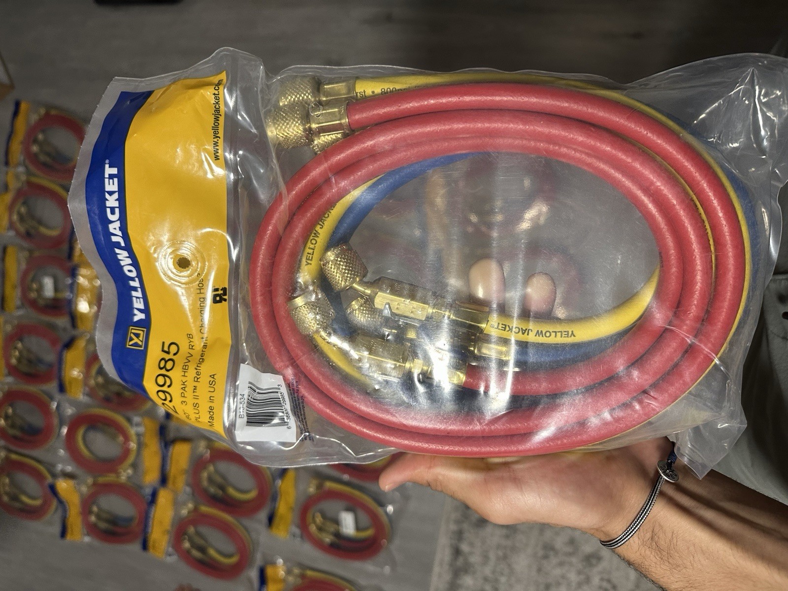 Yellow Jacket 29985 PLUS II Refrigerant Charging Hose Set 60” 3-Pack