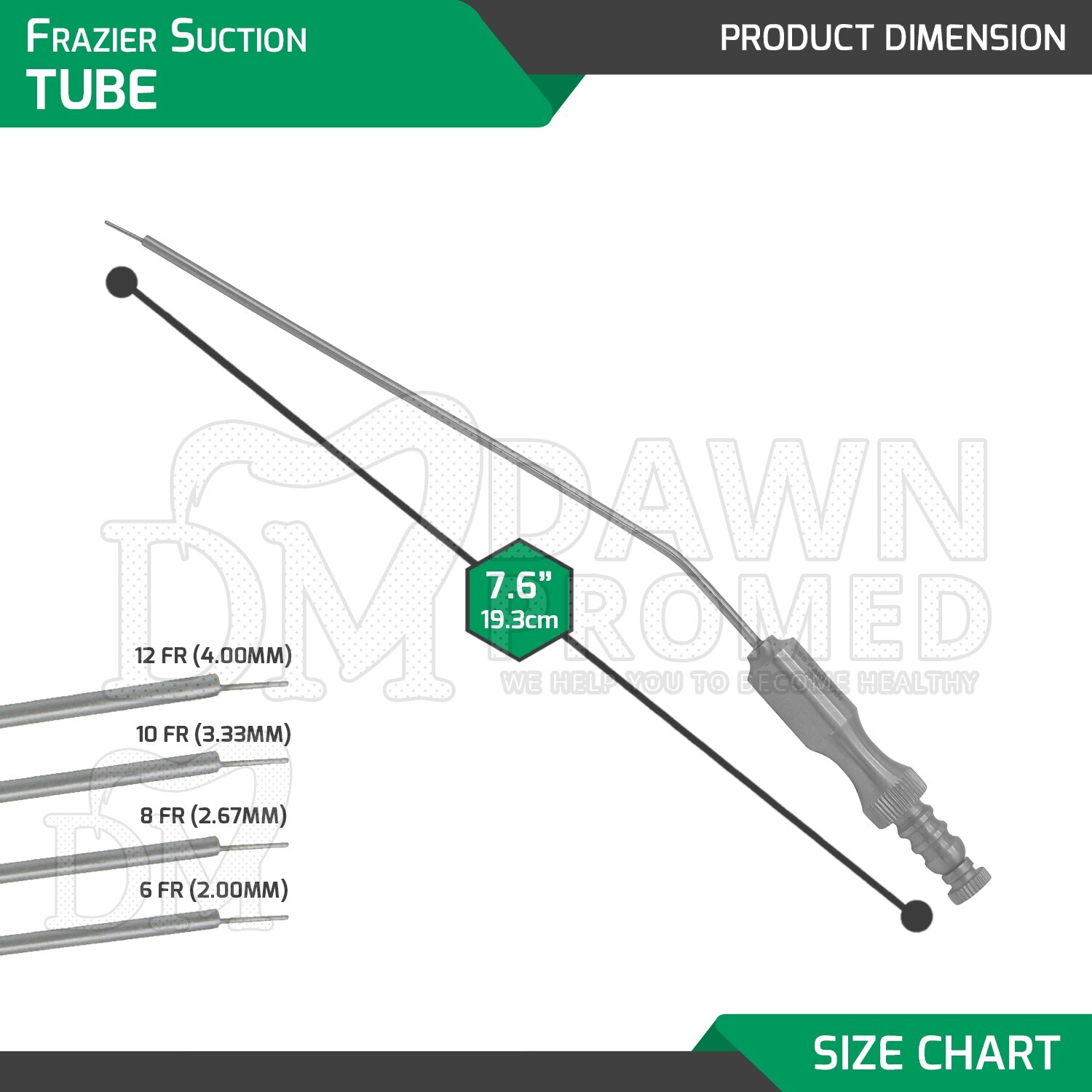 Frazier Suction Tube Set Of 4 Tubes! Dental ENT Diagnostic Surgical Instruments