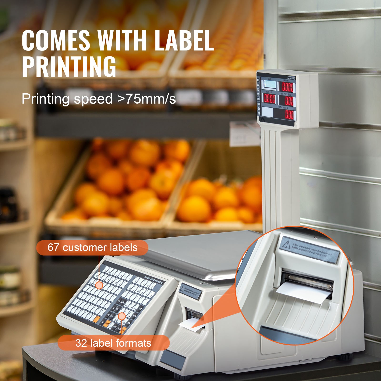 Uimoso 66Lbs 30KG Digital Price Scale for Commercial Food and Meat Weighing