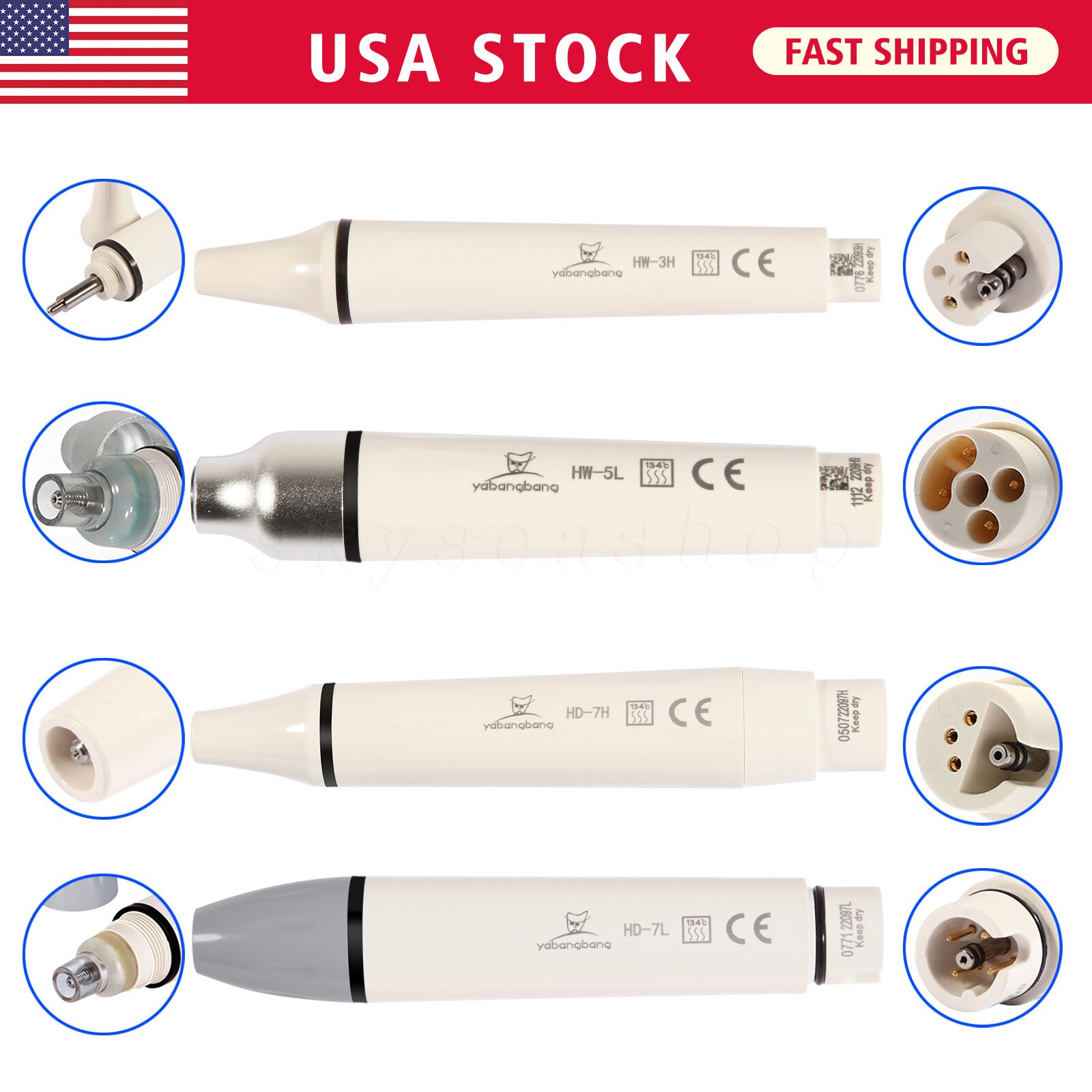 USA Ultrasonic Dental Scaler Handpiece LED Fit EMS/WOODPECKER/DTE/SATELEC Zb