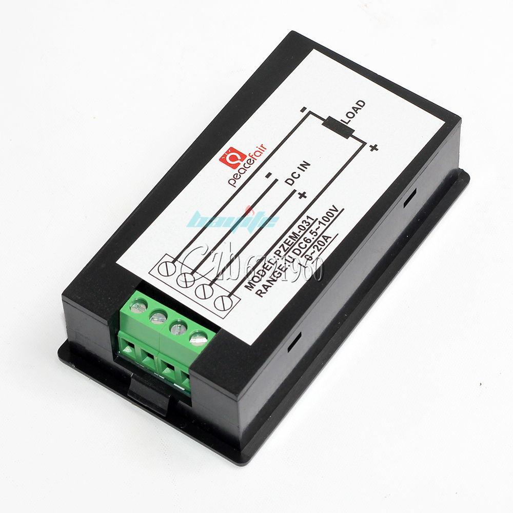 DC Battery 6.5-100V 4 in 1 20A LCD Voltage Current KWh Watt Power Combo Meter