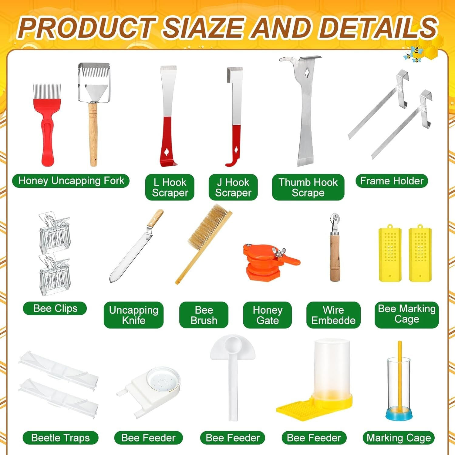 30 Pcs Beekeeping Supplies Tools Bee Suit Bee Keeping Starter Kit Bee Keeper …
