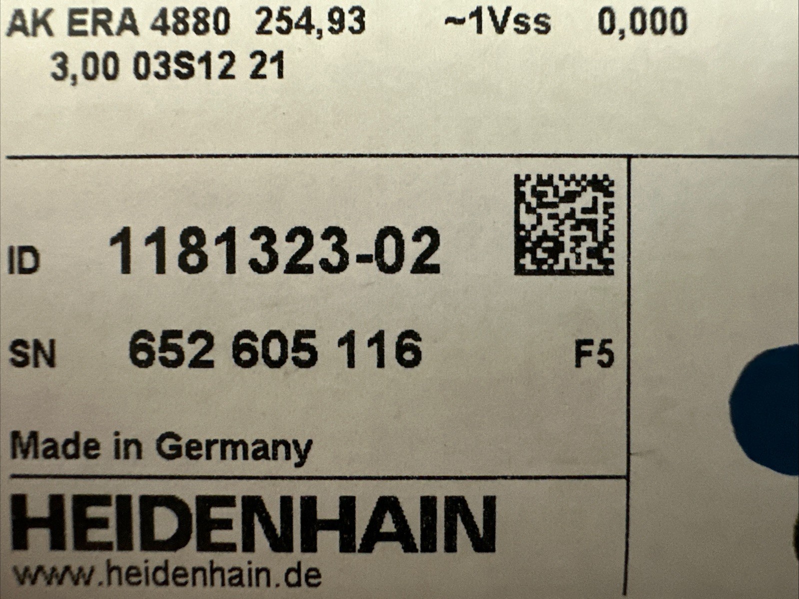 HEIDENHAIN ERA 4880 254.93 scanning head 3 meter cable ID 1181323-02 new in box