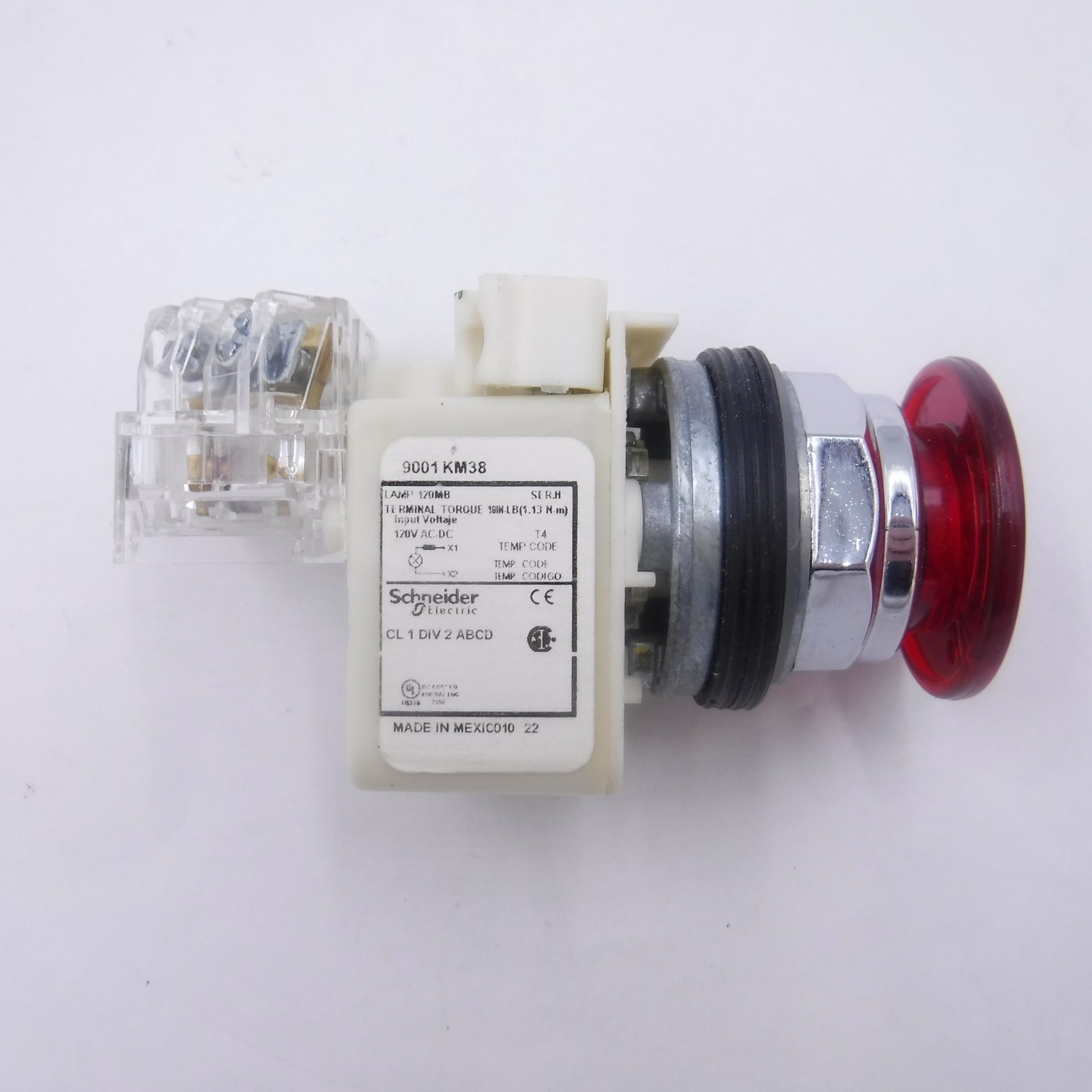 Schneider Electric 9001KR9P38LRRH13 Illuminated Pushbutton 30mm 1NO-1NC Push/Pul