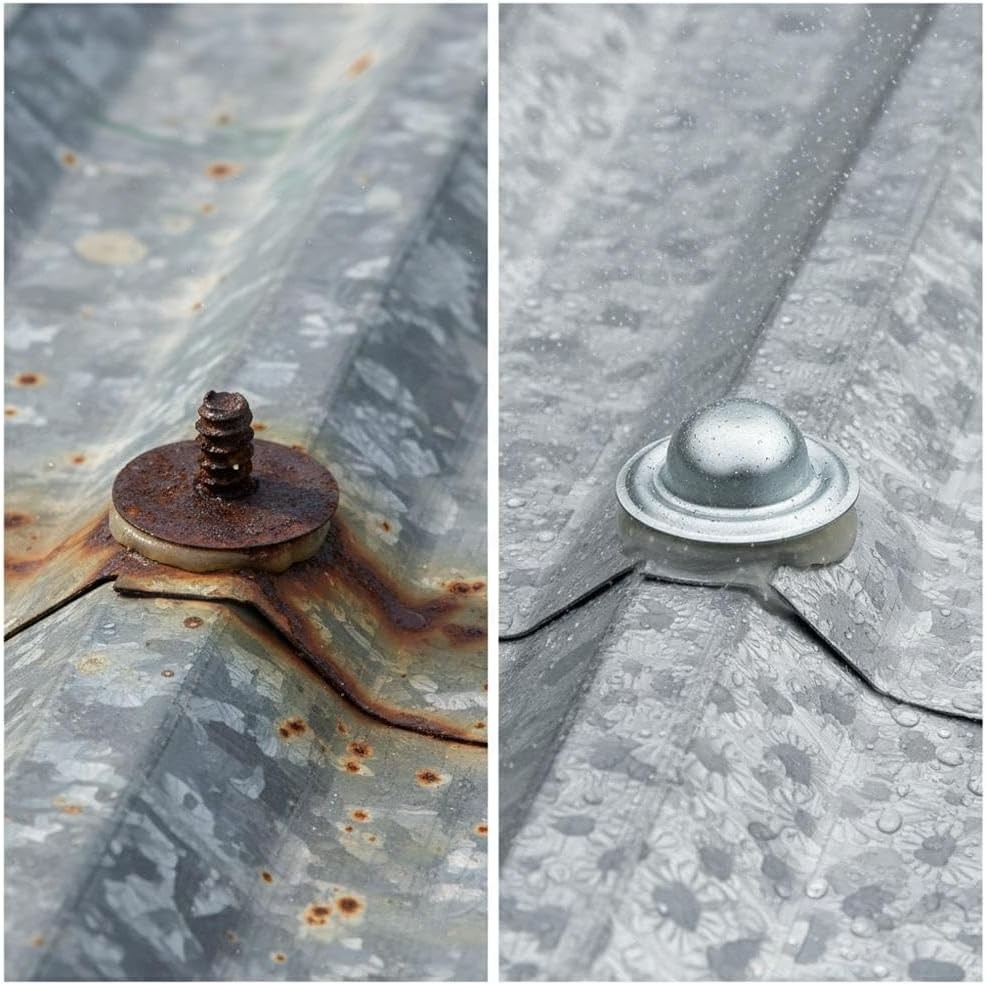 100 Pack Galvalume Metal Roof Screw Caps Rustproof Waterproof Roofing Screw Caps