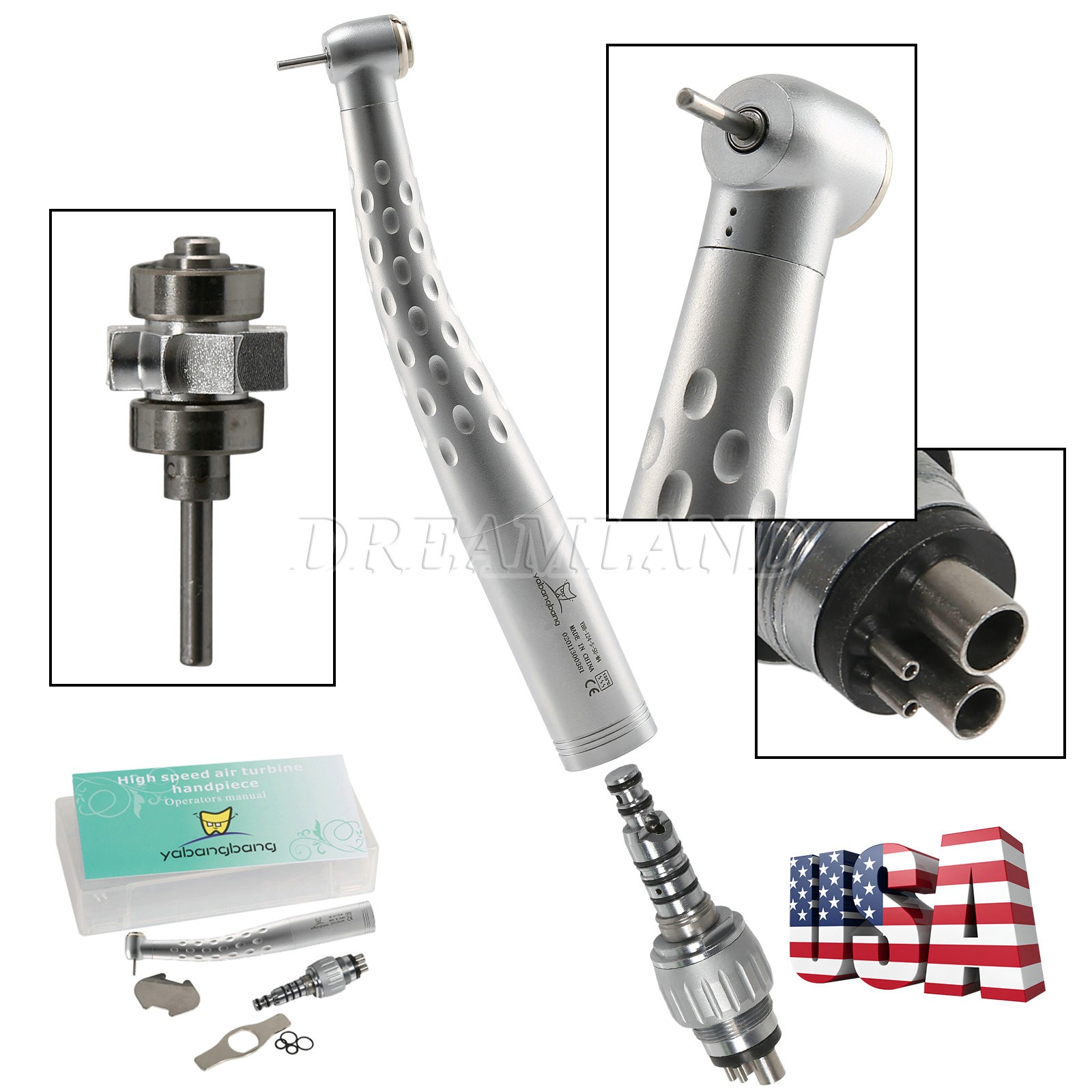 KAVO Style Dental High Speed Handpiece + 4 Hole Quick Coupler 360° Swivel