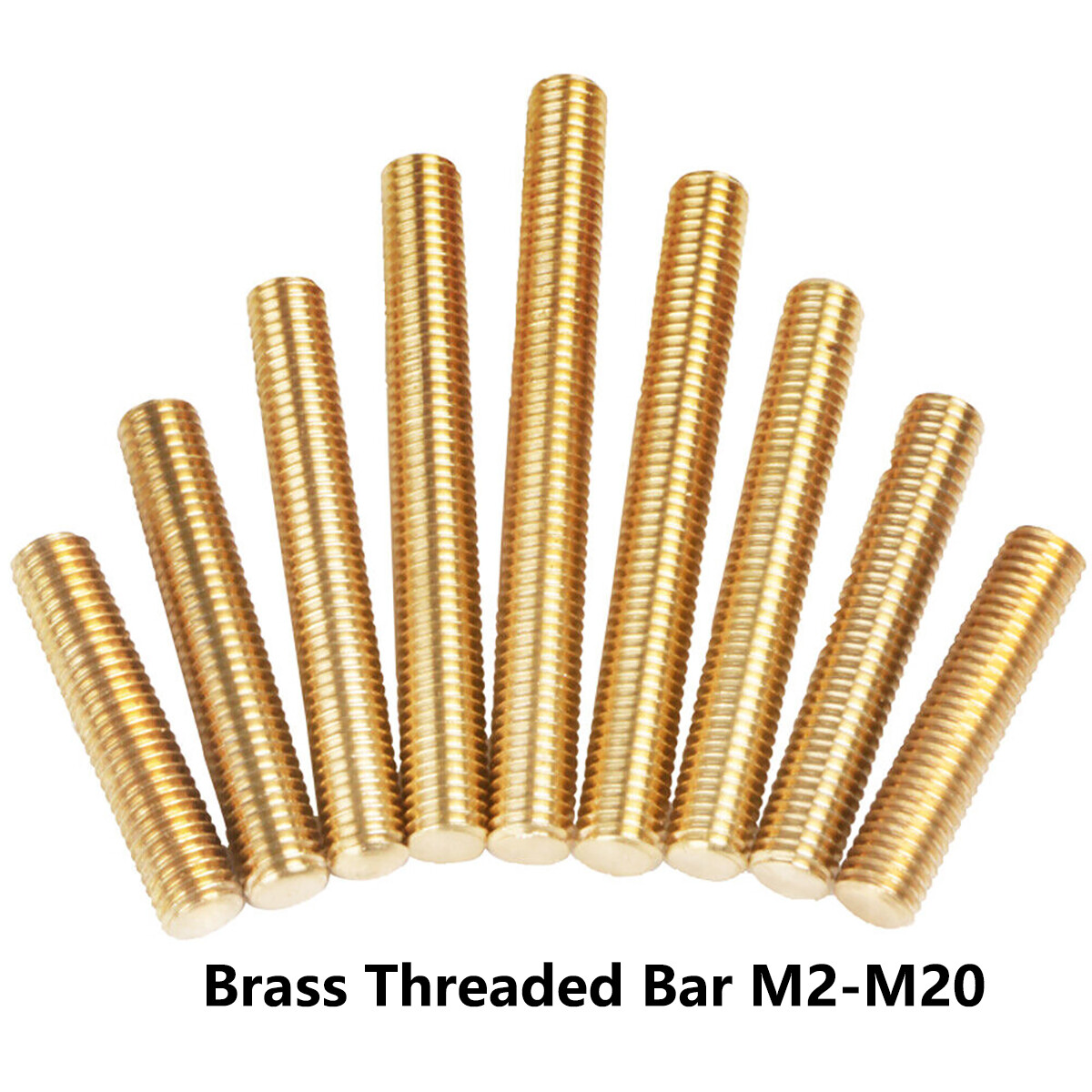 2mm 2.5mm 3mm 4mm 5mm 6mm – 20mm BRASS THREADED ROD Studding Studs Bars DIN976