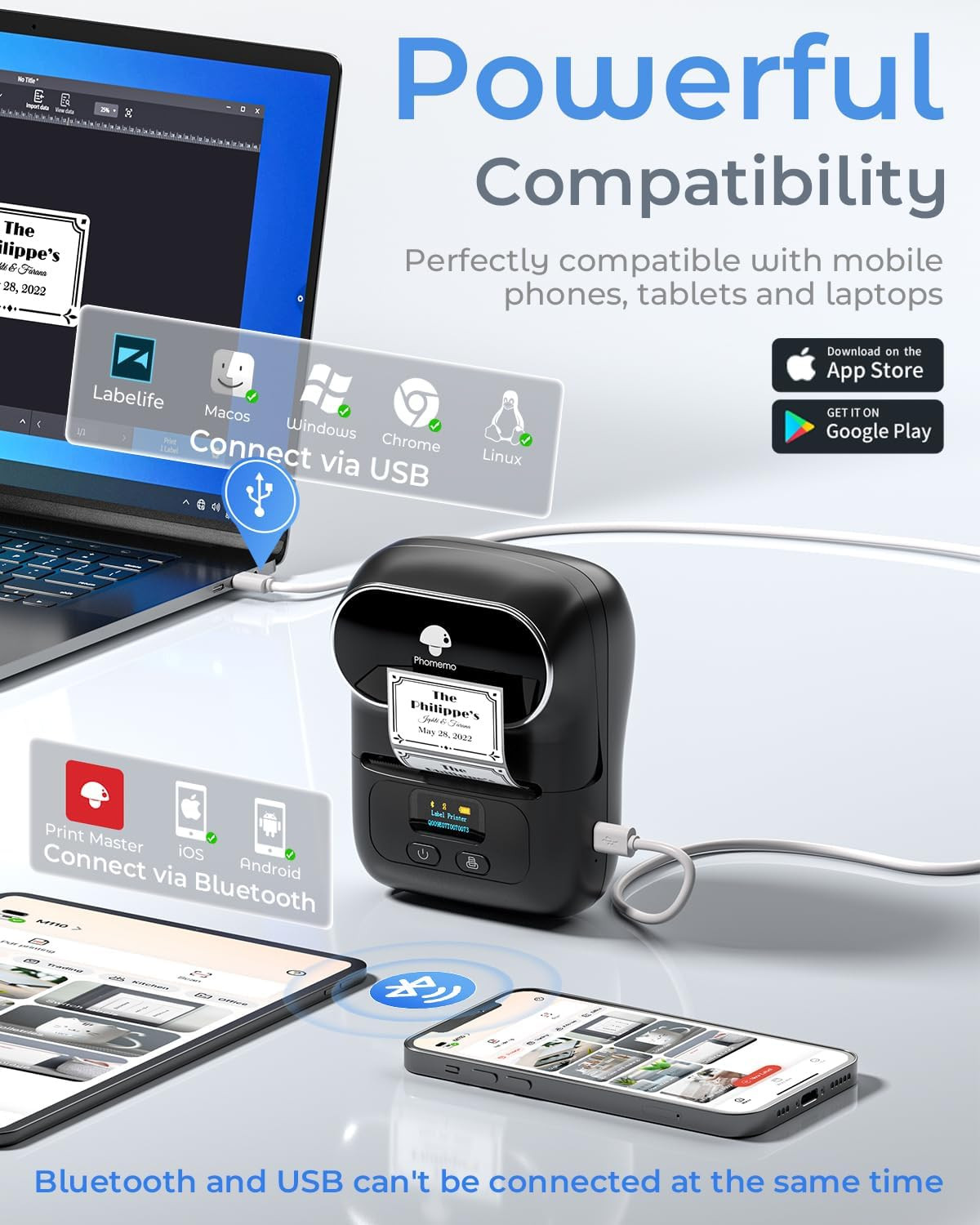 Phomemo M110 Label Makers – Barcode Thermal Bluetooth Label Printer