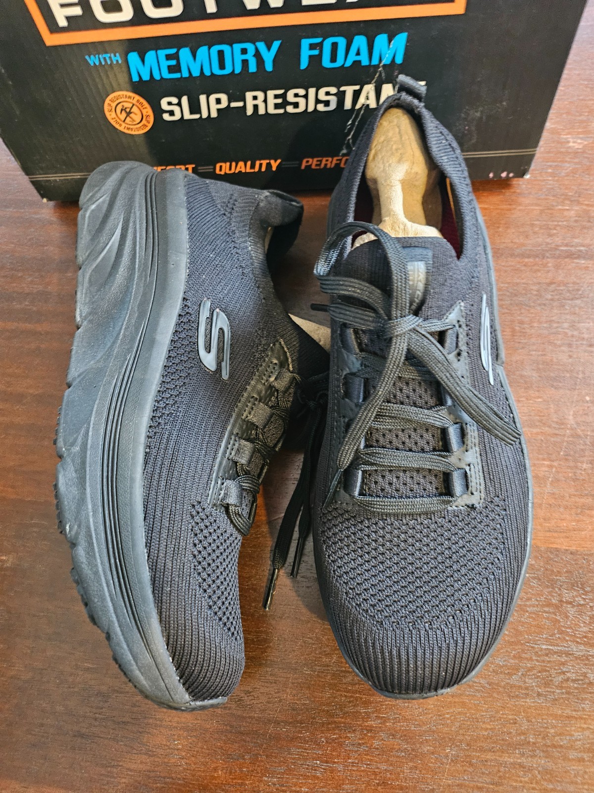 Skechers Women’s Work RF D’Lux Walker SR Ozema Shoes Black Wides Size:7.5