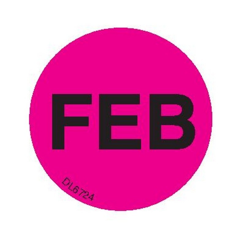 1″ Diameter «Feb» Months of the year labels (500 per Roll)
