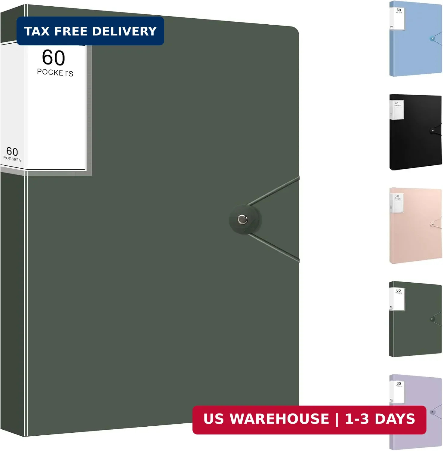 Art Portfolio Binder, Display Book with Plastic Sleeves, 60 Pocket Binder with P