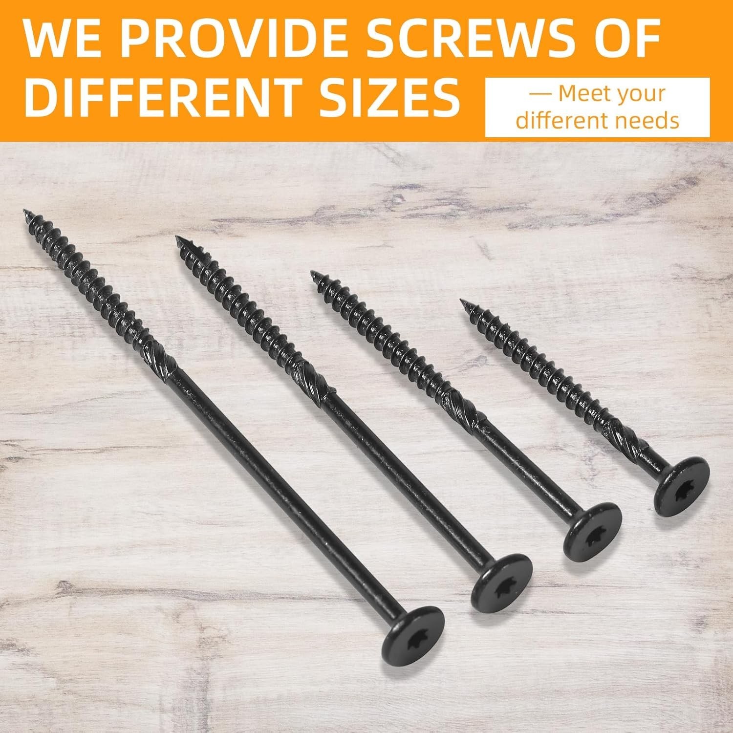 200Pcs Lag Screws #14 x 6 Inch Heavy Duty Structural Wood Screws Star Drive