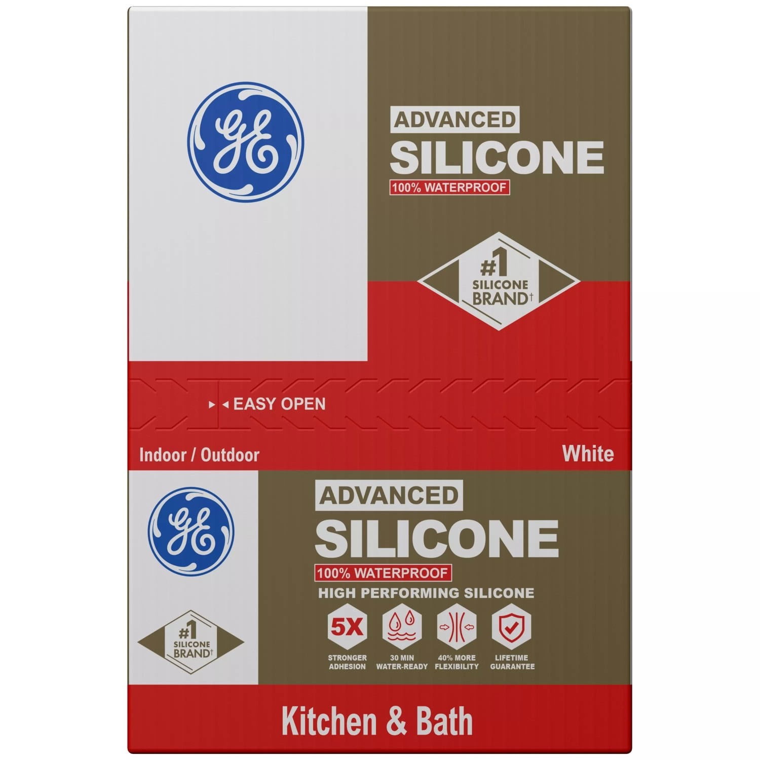 3 Pack GE Advanced Silicone Kitchen & Bath Sealant White 10.1 oz Cartridge