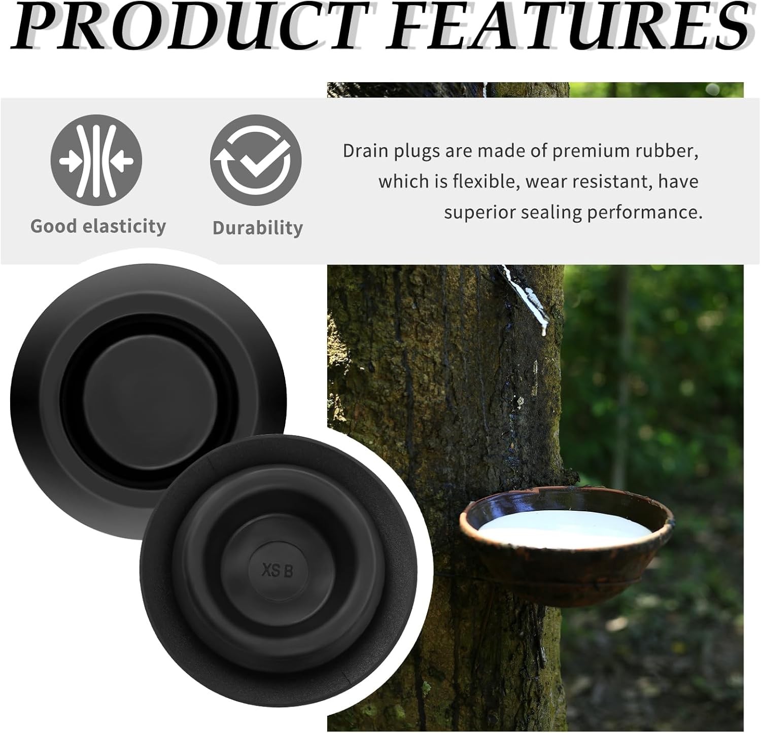 4PCS Round Car Floor Drain Plug, Rubber Plugs for Water&Dust Resistant, Professi