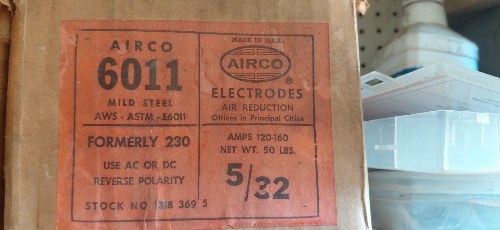 AIRCO E6011 Mild Steel Arc Welding Rods 5/32 in x 14 in AWS/ASTM MPN 1318 369 5