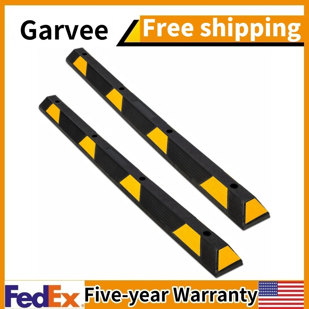 2 Pack Curb Parking Garage Floor Stopper 72″ Heavy Duty Rubber Parking Curb