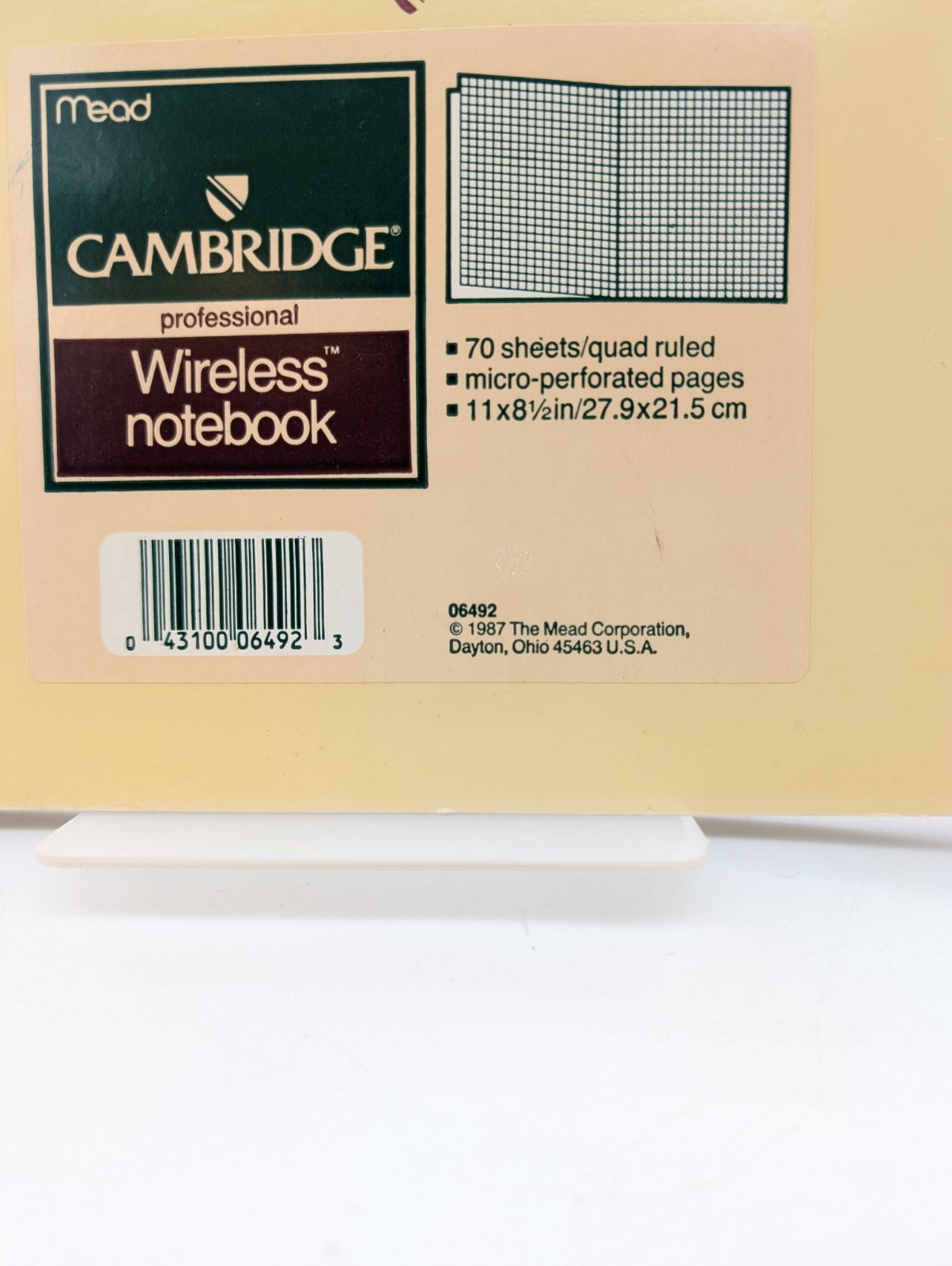 Vintage 1987 Mead Cambridge Wireless Notebook Quad Ruled Graph 70 Sheets 06492