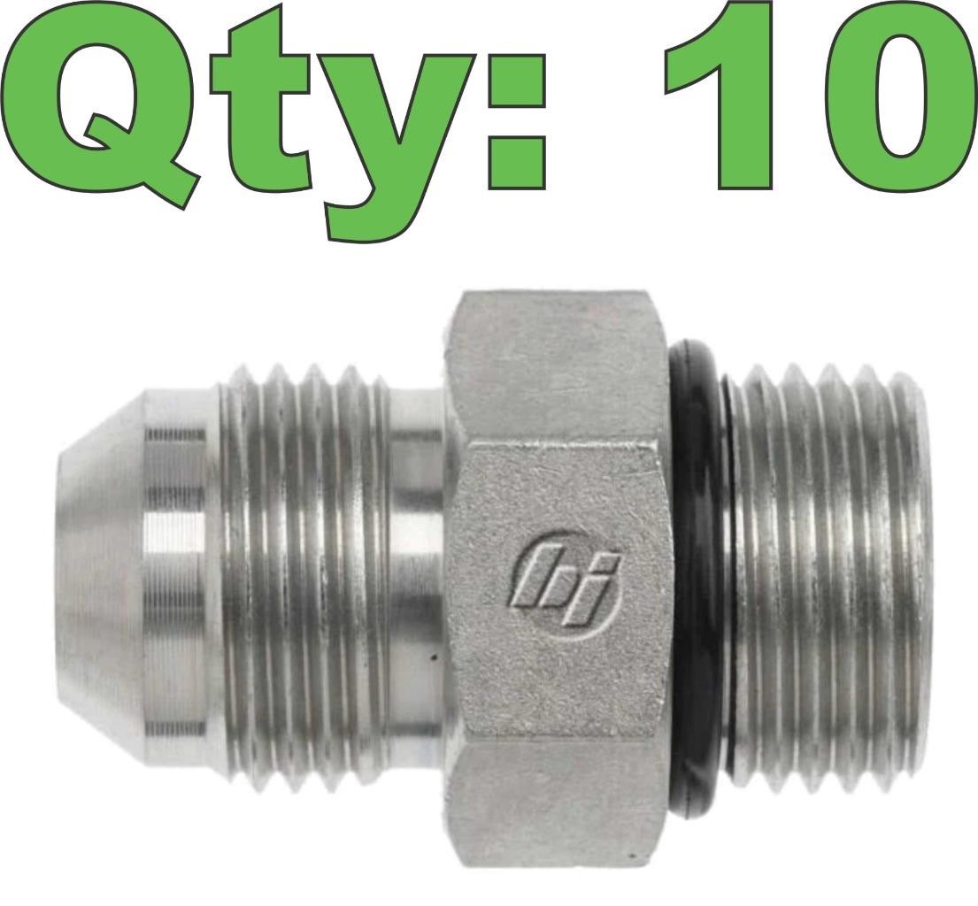 (10) Brennan 6400-08-08-O 1/2″ Male ORB to 1/2″ JIC Flare 08MJ-08MORB Straight