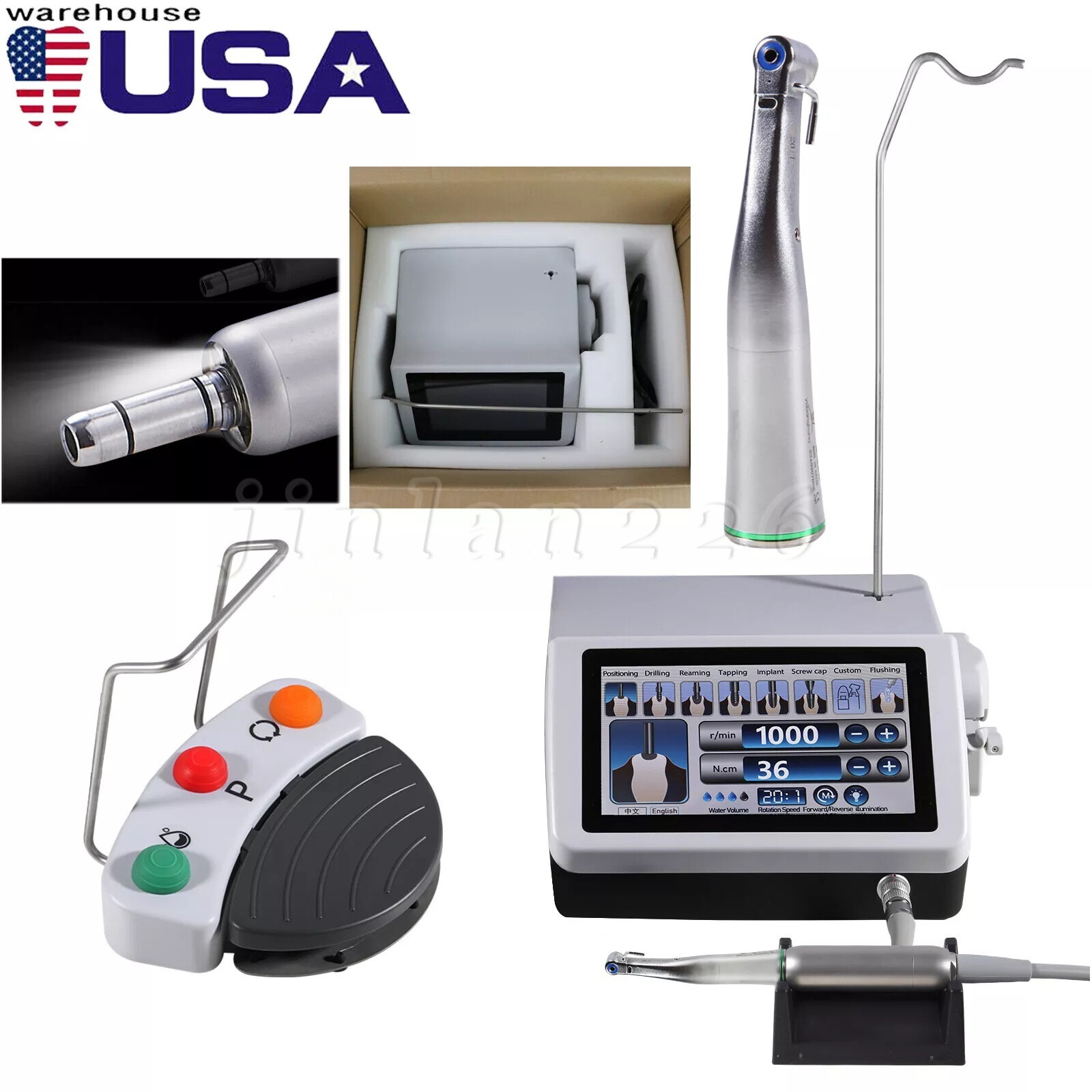 Dental Surgical Implant Motor Brushless+20:1 Handpiece