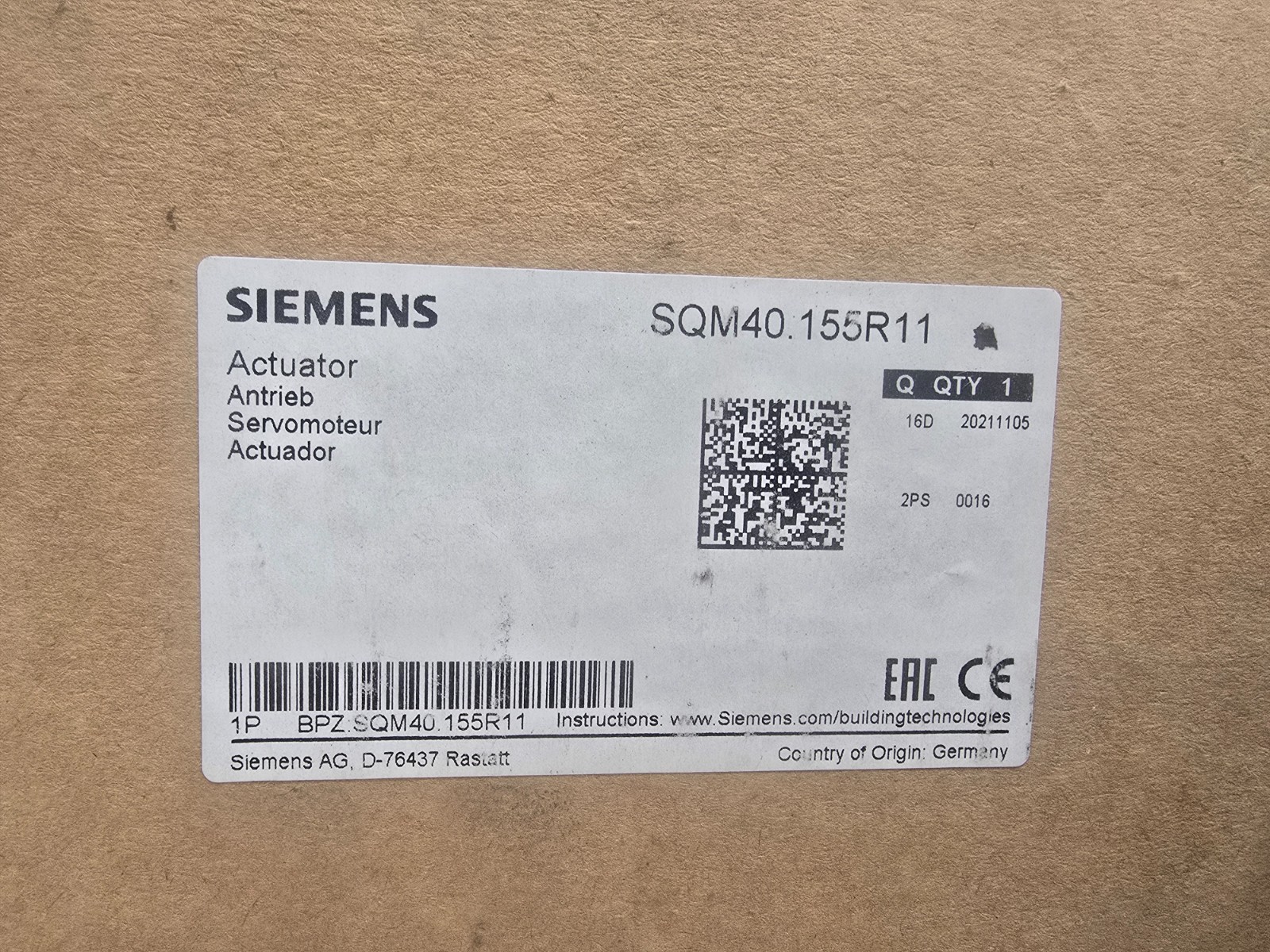 NEW IN BOX! SIEMENS ACTUATOR SQM40.155R11