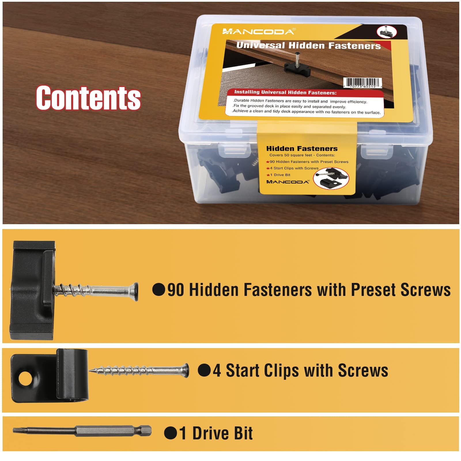 Hidden Deck Fasteners for Composite Decking Board, Universal Hidden Fasteners…