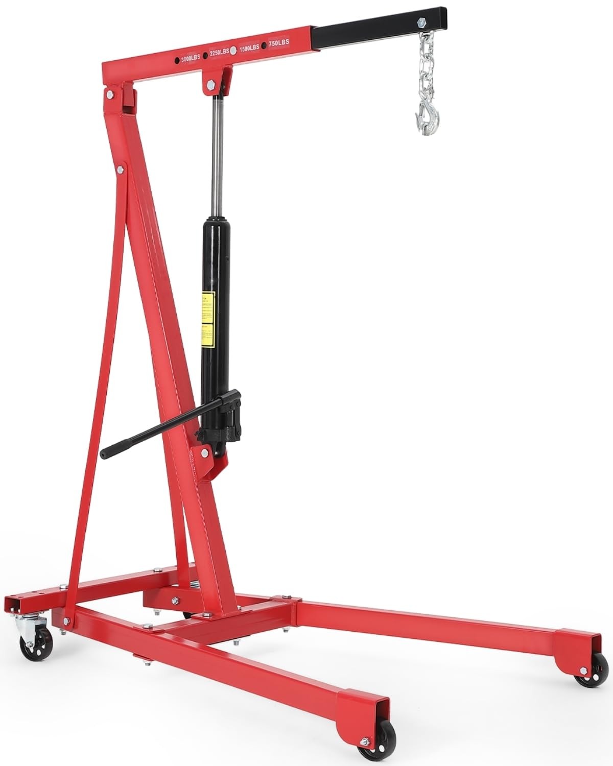 Hydraulic Engine Hoist ,1.5 Ton Portable Cherry Picker Shop Crane Lift 3000 LBS