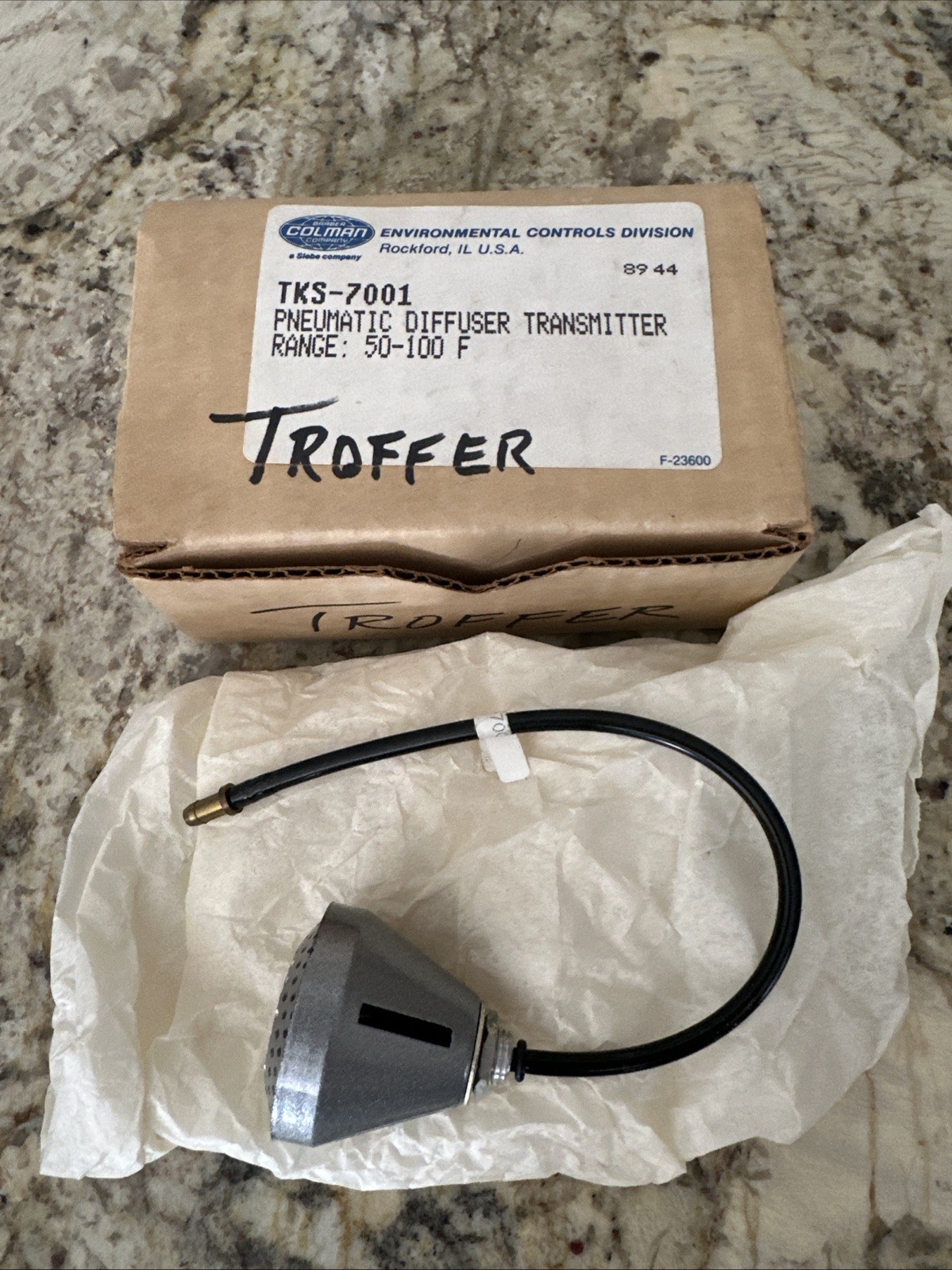 Colman TKS-7001 Pneumatic Diffuser Transmitter Range 50-100 F NEW+FAST SHIPPING