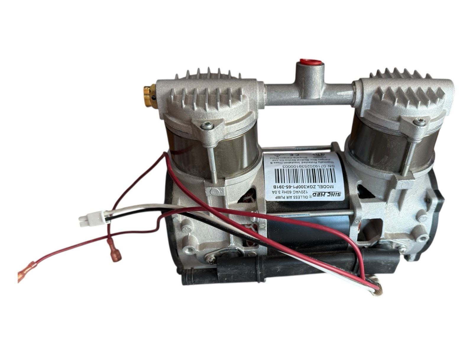 Oilless Air Pump ZGK300P1-65 w/ Motor Run Capacitor (110v/60Hz/1) 290W