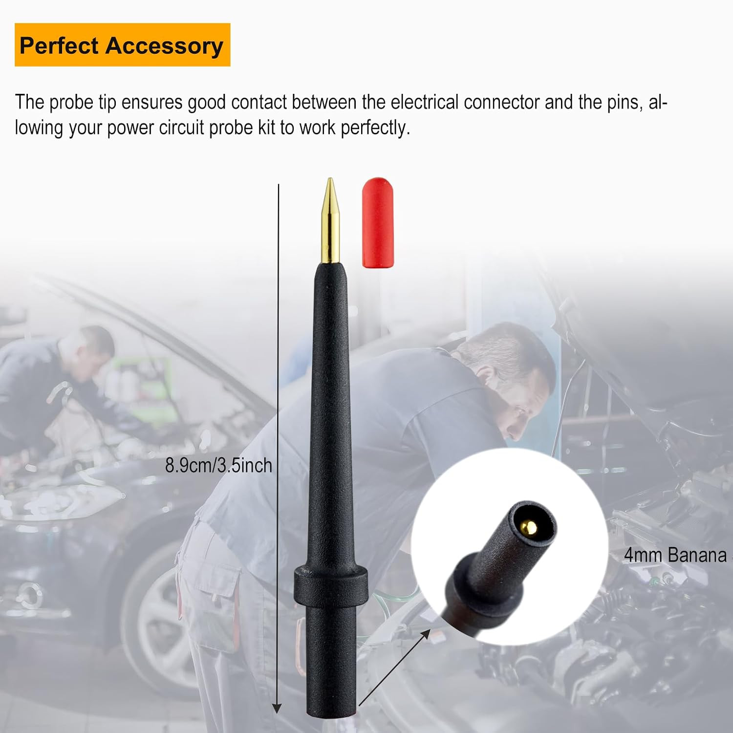 – 2Pk 4Mm Banana Jack 3 Tip Black (Pptk0024-2),Use for Autel Circuit Tester Powe