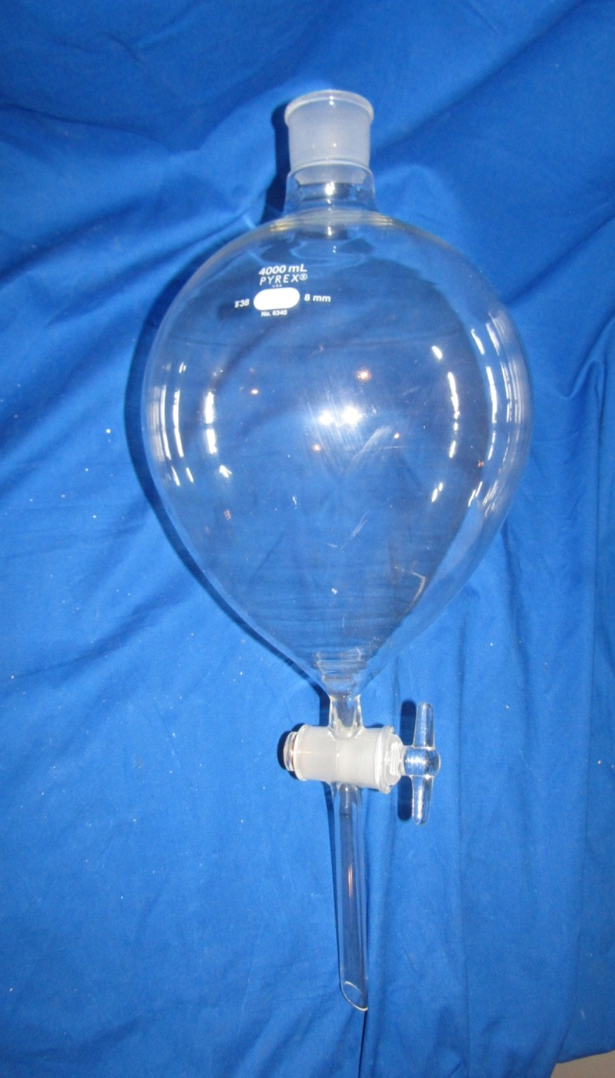Pyrex 4000mL Separatory Funnel #38 Stopper Neck #6340