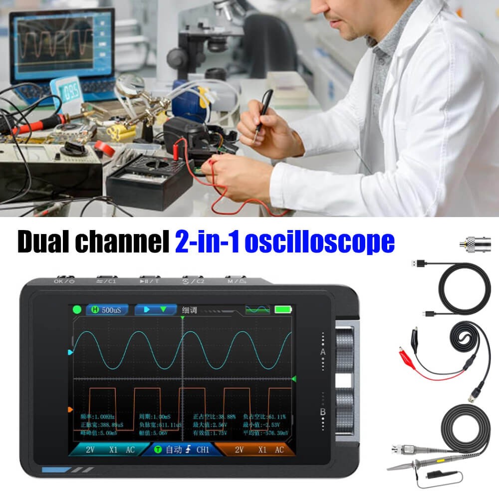 FNIRSI DS215H 2in1 Dual Channel Digital Oscilloscope Signal Generator 50MHz 250MSa/s