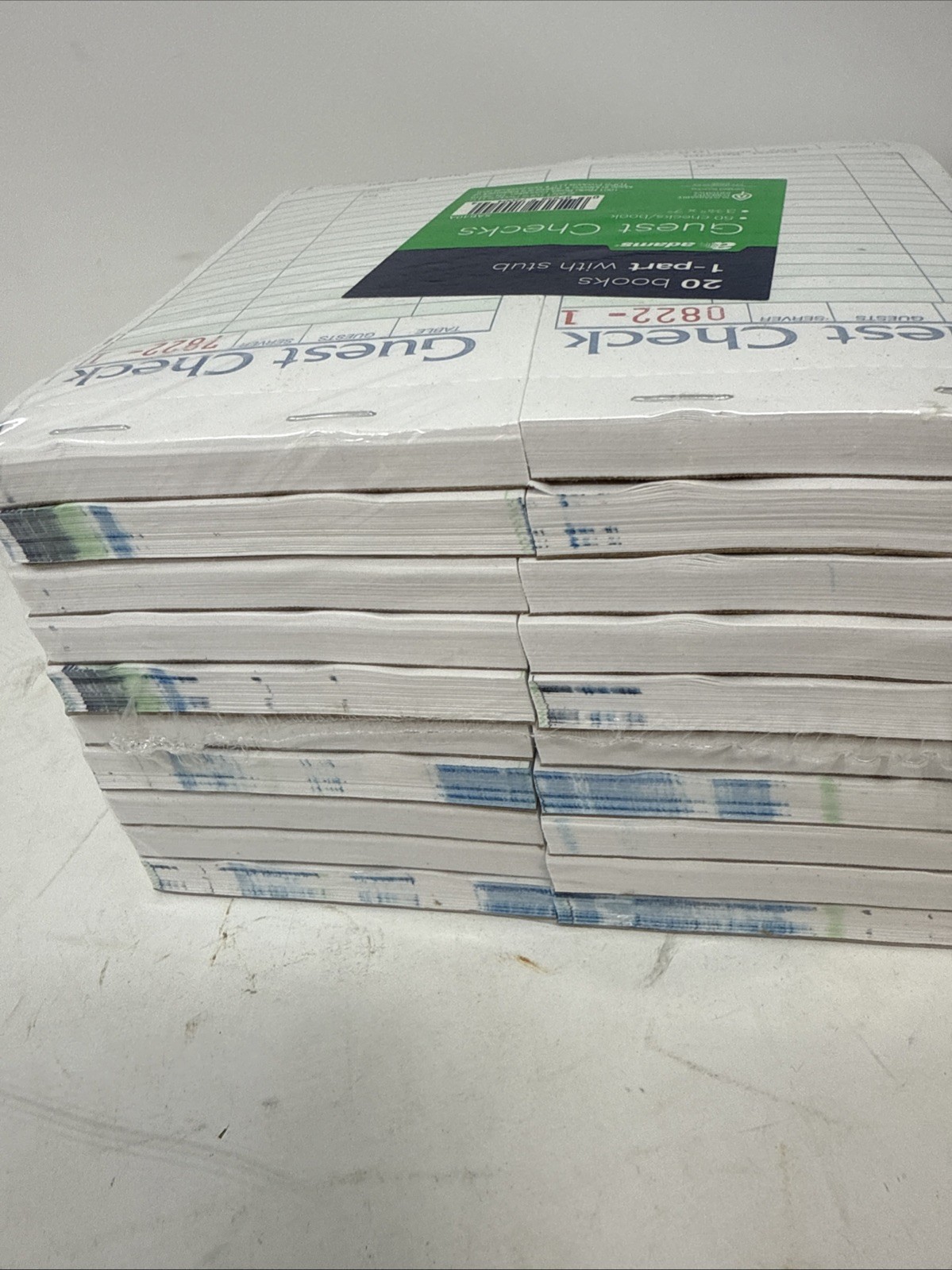 Adams 1-Part Guest Check Books w/stubs 3 3/8 x 7, 20 Pads, 1000 total checks