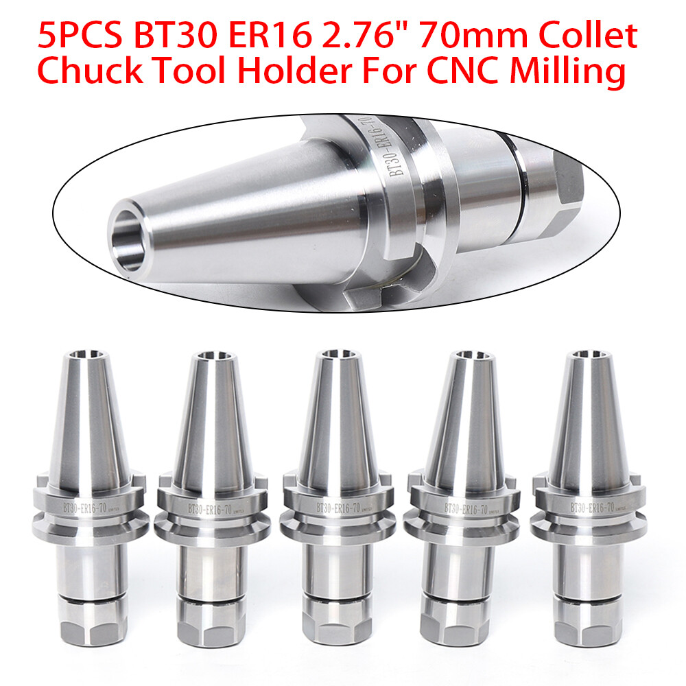 BT30 ER16 70mm 5PCS SET Collet Chuck Tool Holder Balance 12000RPM BT 30 USA