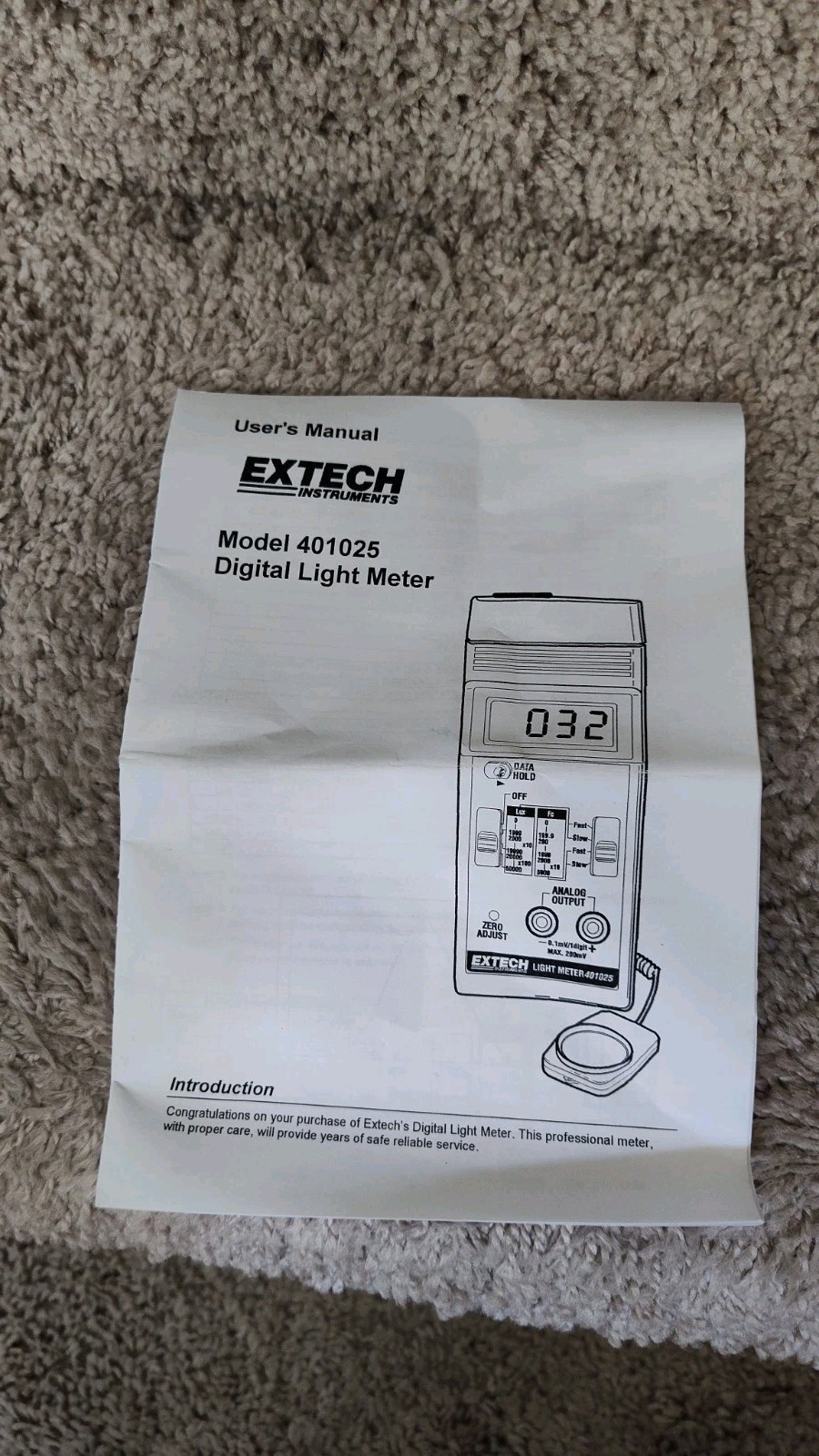 Extech 401025 Digital Light Meter 0-5000 Foot Candles. Works.Excellent Condition