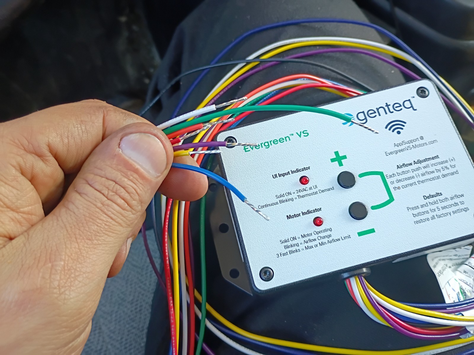 Evergreen 5K010v vs User Interface for VS Motors genteq ge